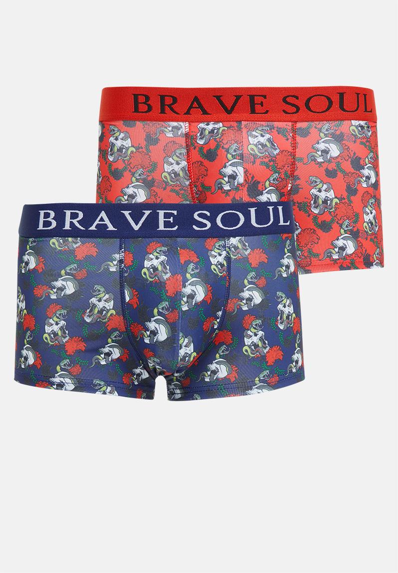 Mbx-509cole 2 pack - navy print/red print Brave Soul Underwear ...