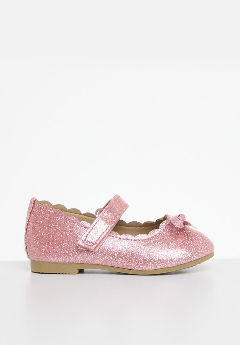 Peacock baby girl ballerina pump - pink glitter i0 Pierre Cardin Shoes ...