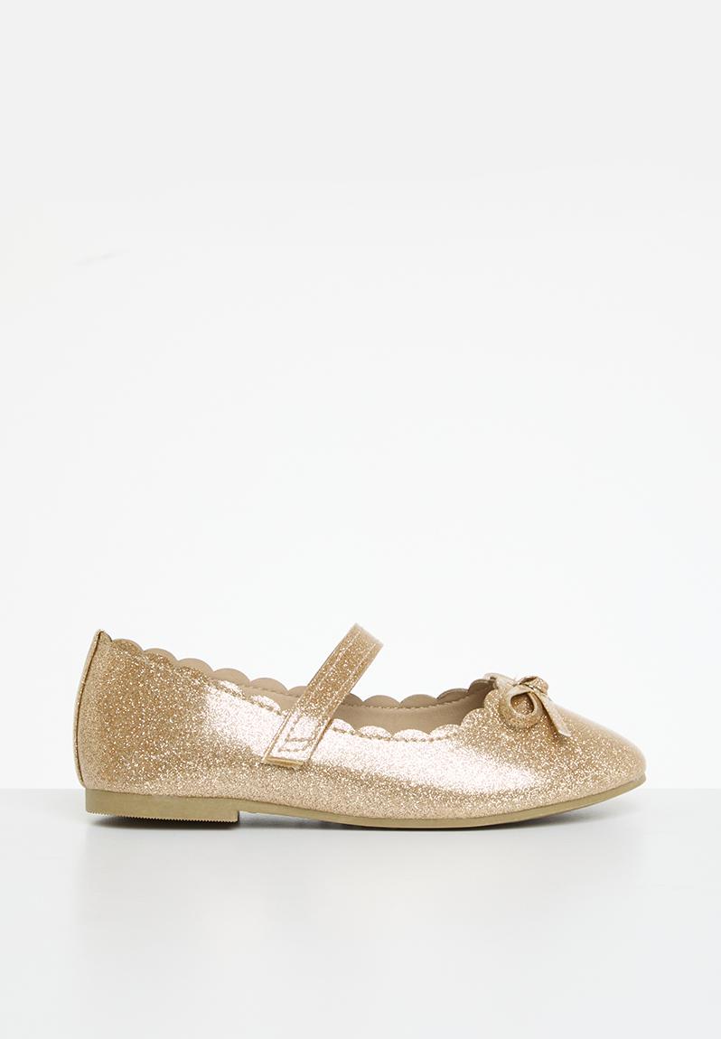 Lexi girls ballerina pump - gold glitter k4 Pierre Cardin Shoes ...