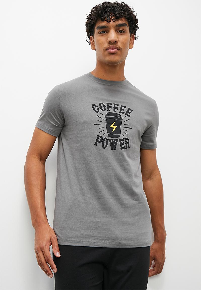 Coffee power sleep tee - charcoal STYLE REPUBLIC Sleepwear ...