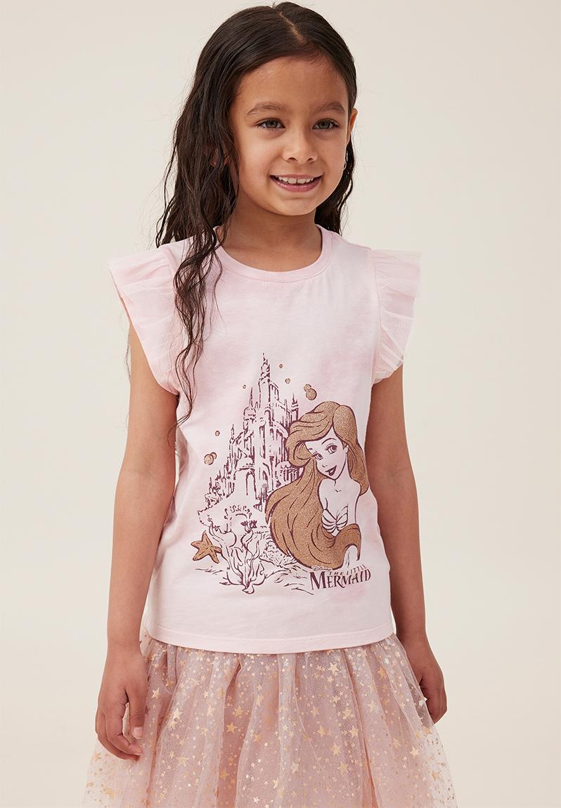 License party short sleeve tee - lcn dis ariel/crystal pink dusty berry