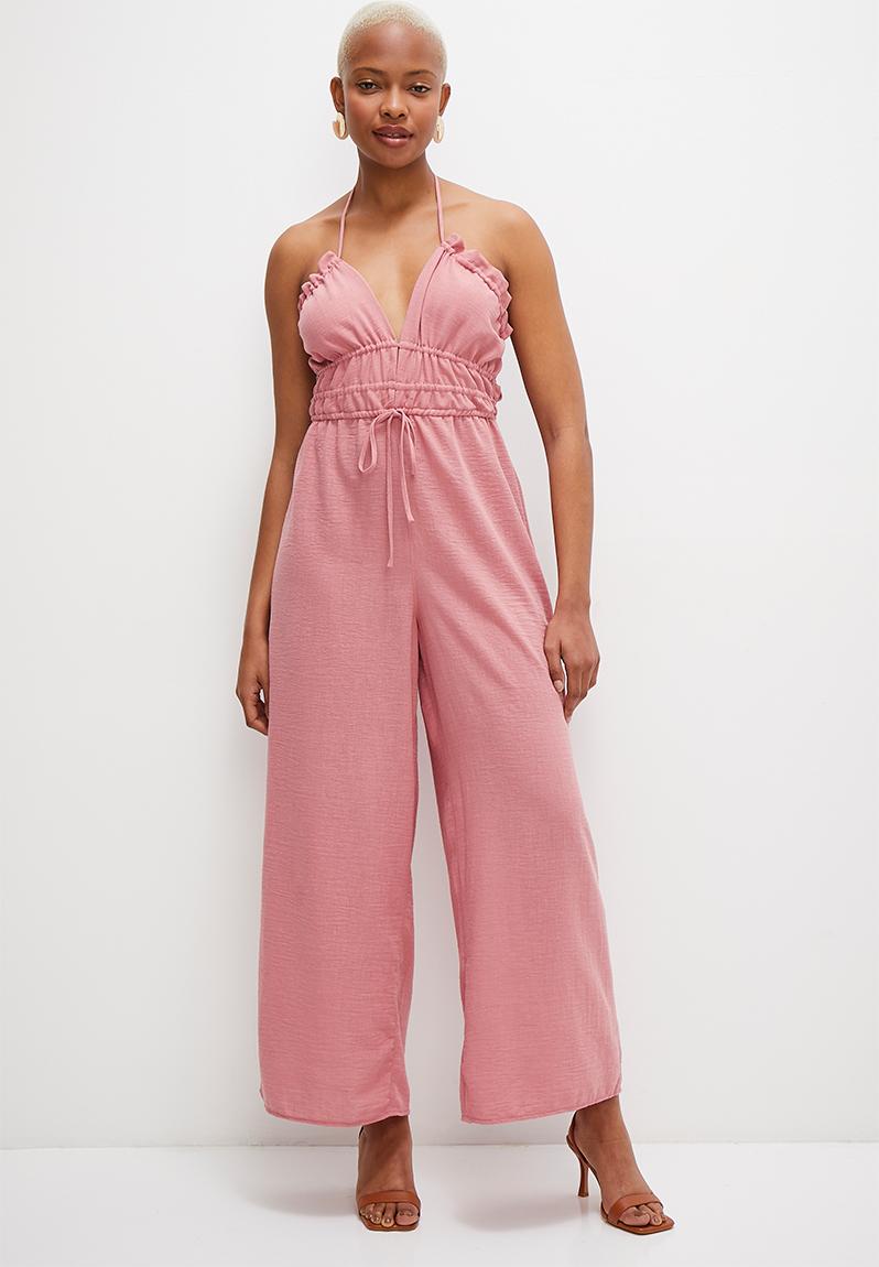 Boho Ruched Jumpsuit Dusty Rose Milla Jumpsuits And Playsuits 3092