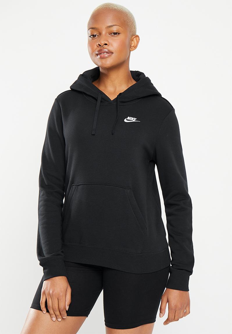 W Nsw Club Flc Std Po Hdie - Black/White Nike Hoodies, Sweats & Jackets ...