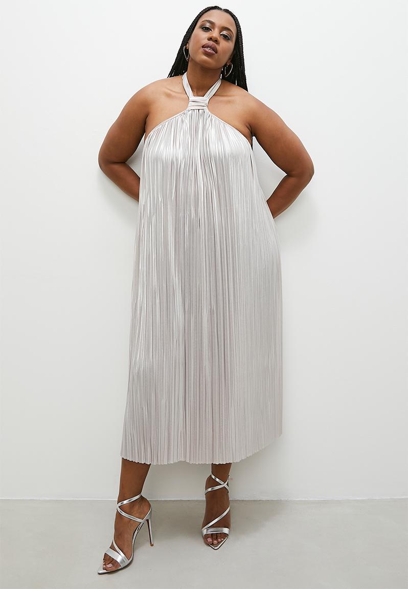 Metallic Accordion Pleat Maxi Dress main image 1