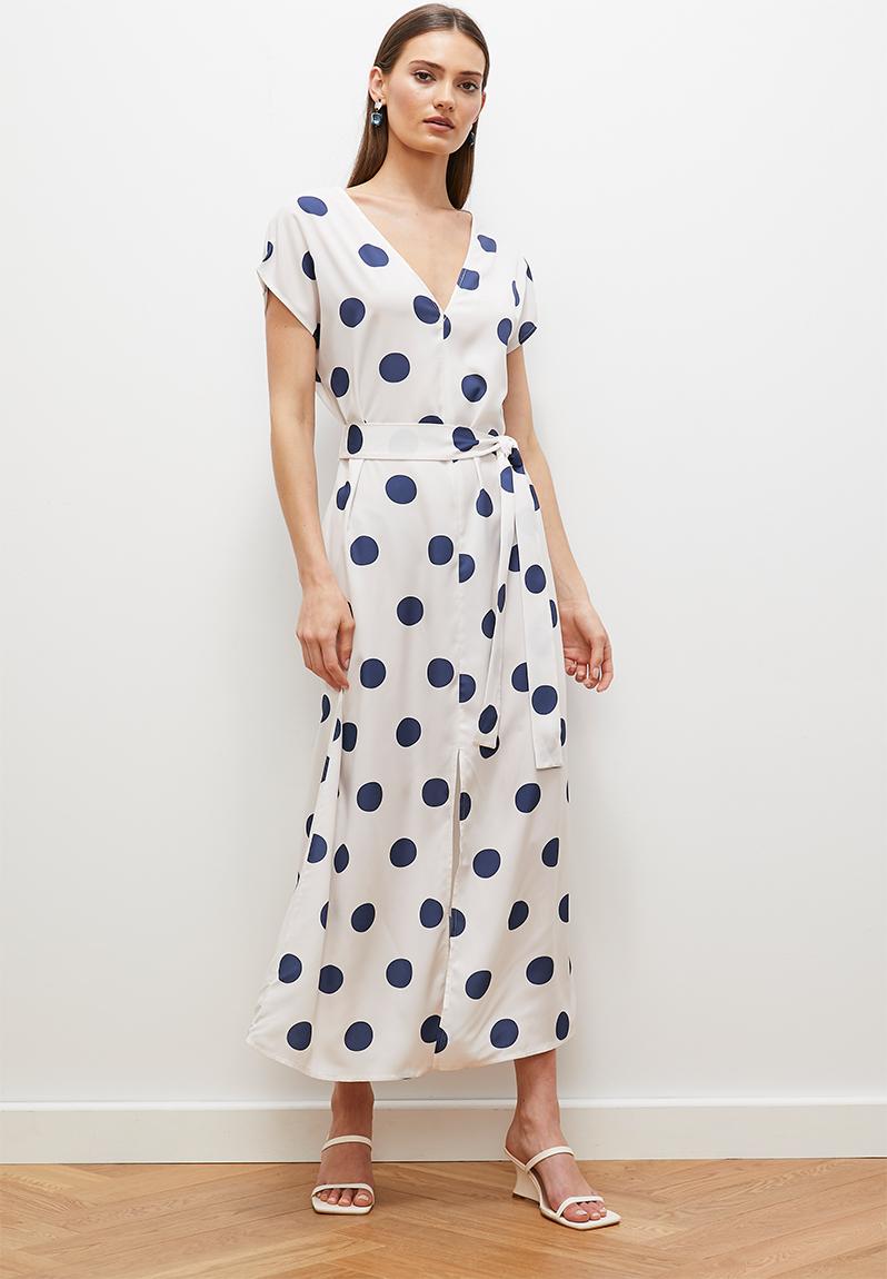 Maxi tunic with slit - ink spot