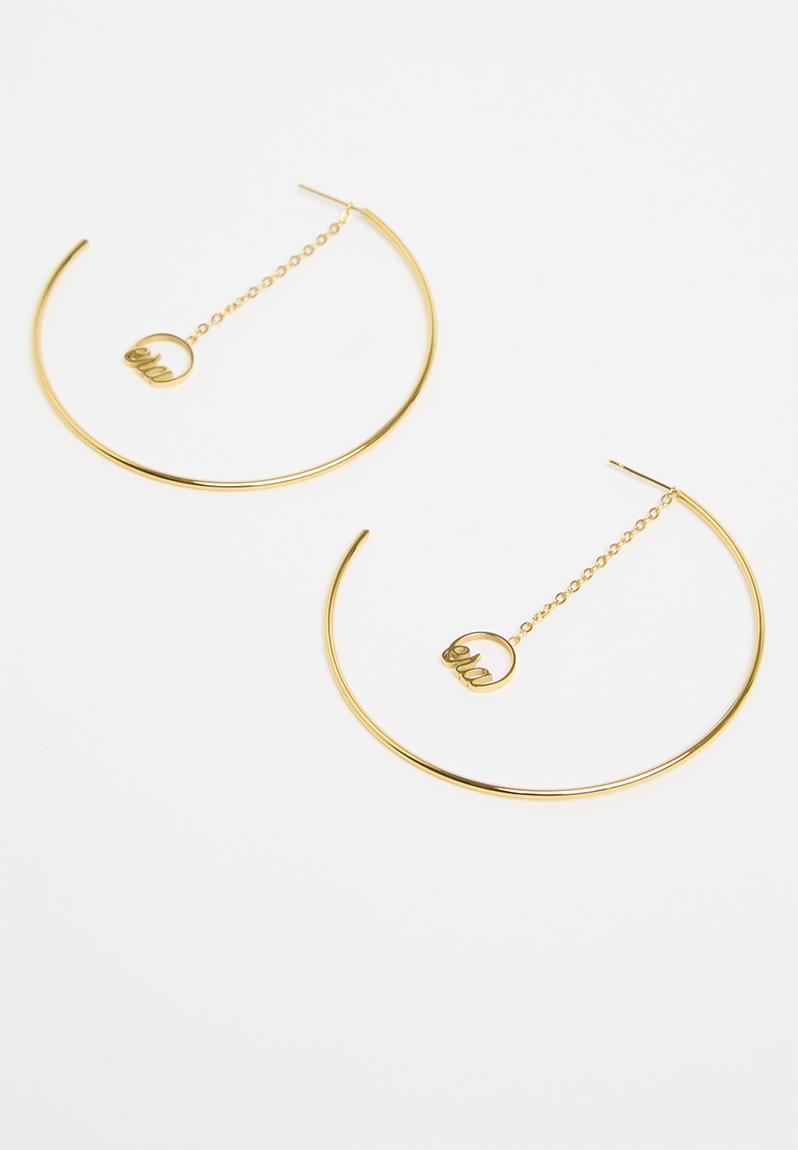 Drop hoops - gold ERA by DJ Zinhle Jewellery | Superbalist.com