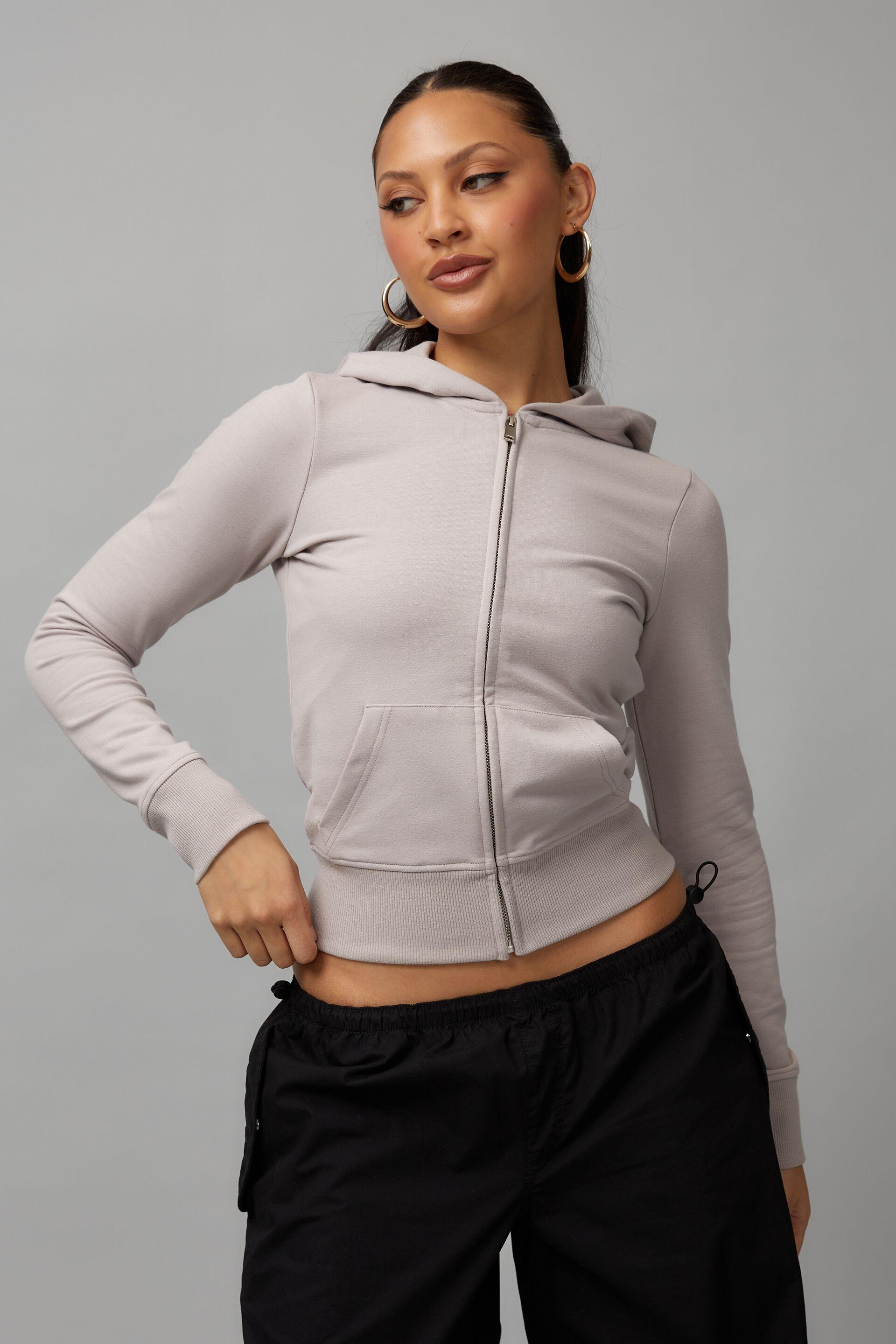 Fitted zip through hoodie - soft neutral Factorie Hoodies & Sweats ...