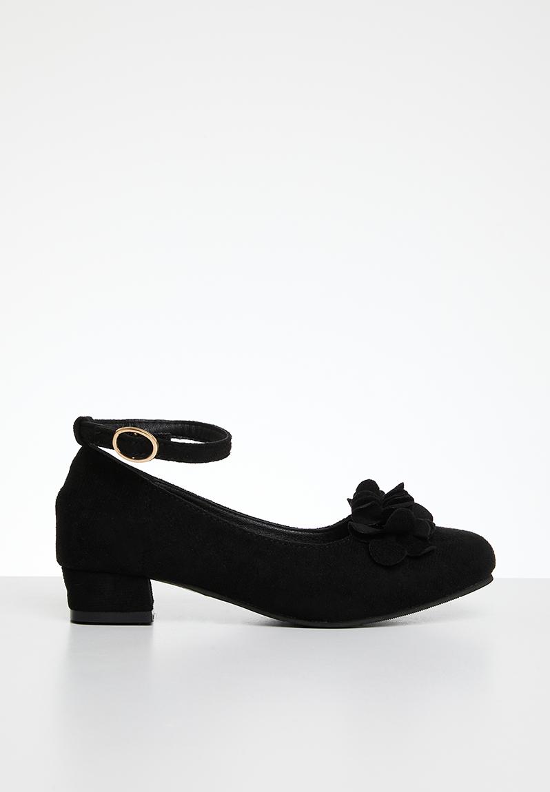 Older Girls Kitten Heel Black Pop Candy Shoes