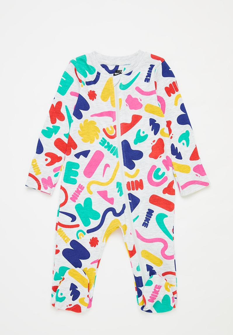 Nike primary play footed coverall - birch heather Nike Babygrows ...