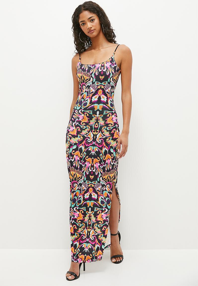 Printed Maxi With Shock Chord Straps - Black Multi SISSY BOY Jumpsuits ...