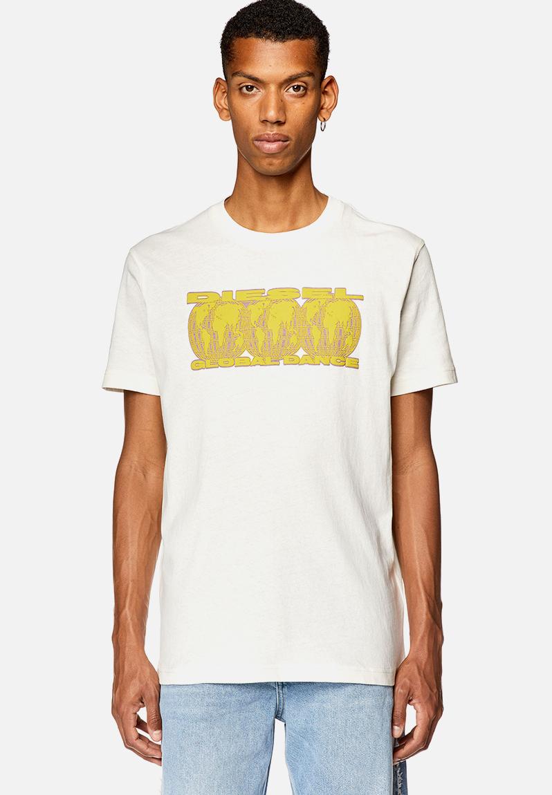 T-diegor-L10 T-shirt - White with yellow graphic Diesel Shirts ...
