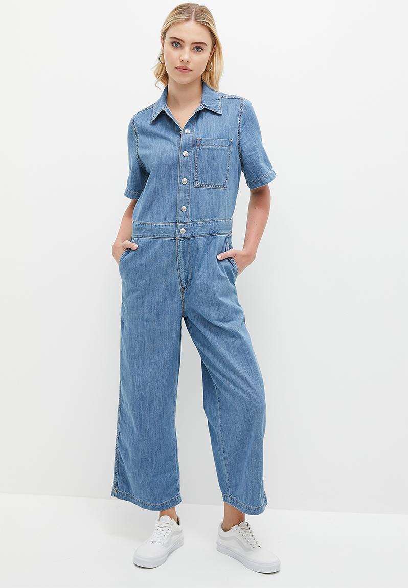 Short sleeve heritage jumpsuit play day - med indigo Levi’s® Jumpsuits ...