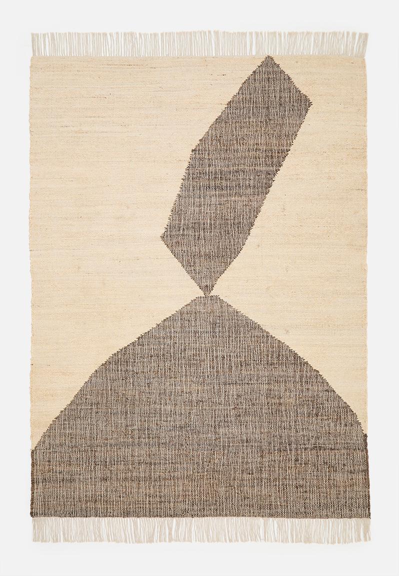 Abstract jute rug - neutral