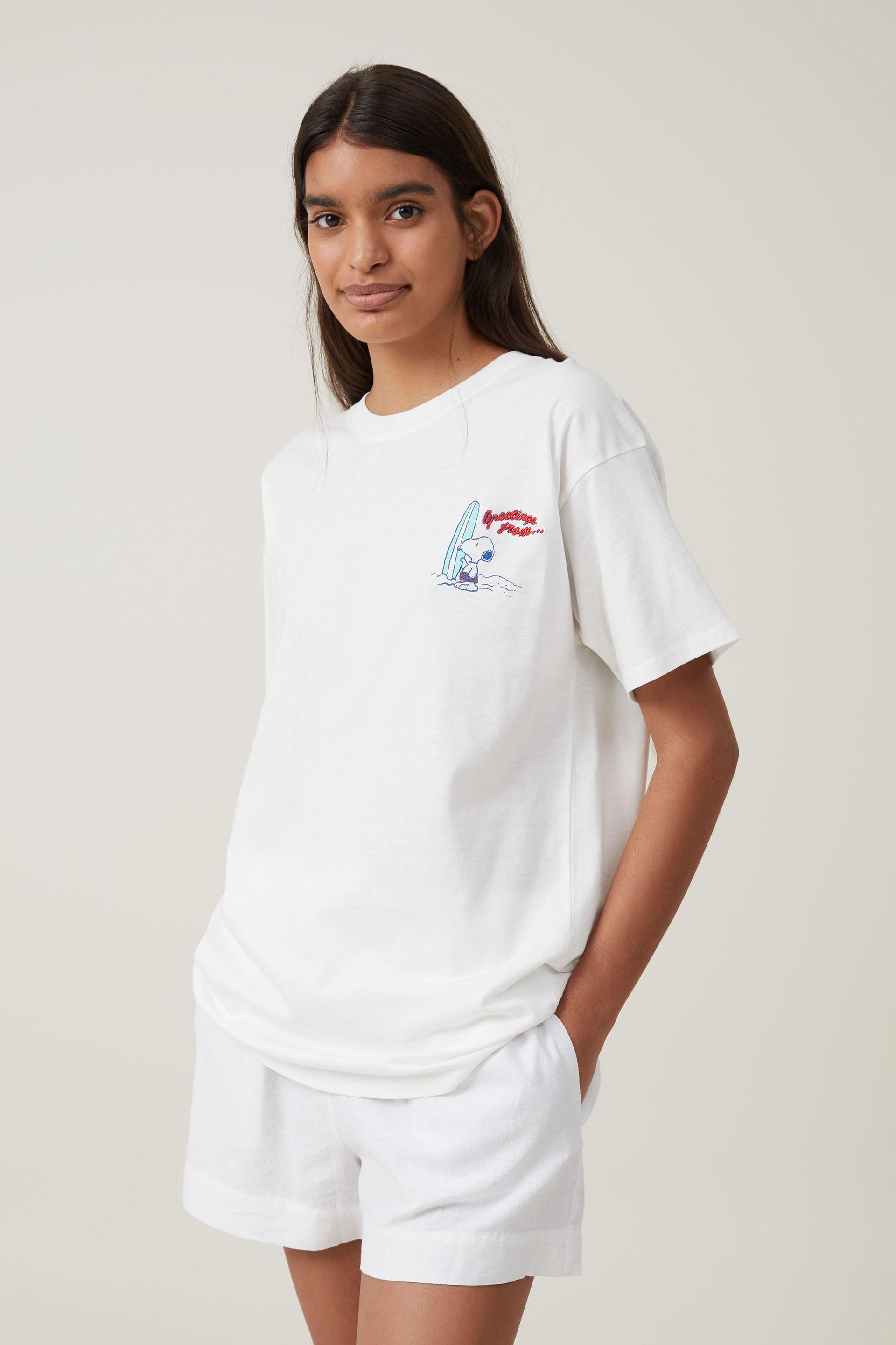 Wide Striped SNOOPY Tee