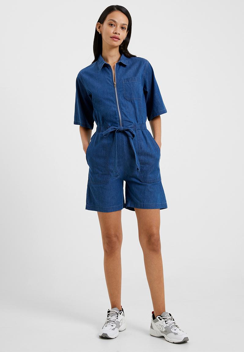 Cabin Playsuit - Chambray Textured Plaid