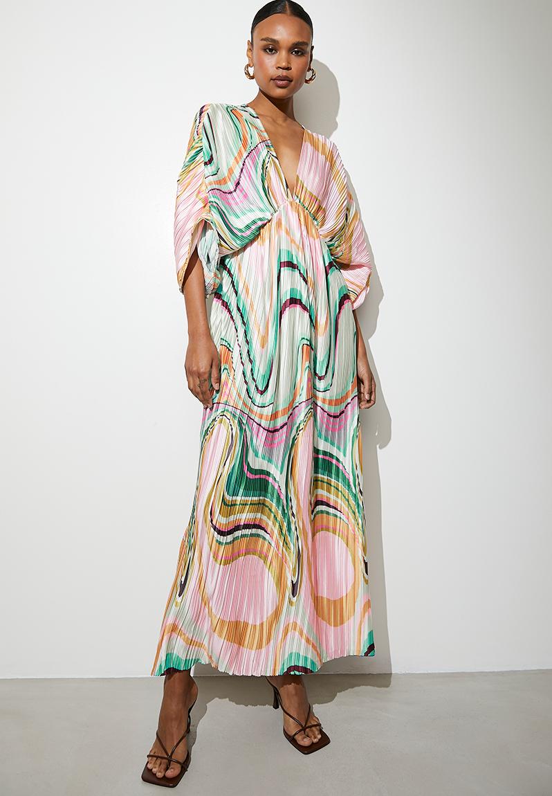 Pleated dolman sleeve maxi dress - print VELVET Occasion | Superbalist.com