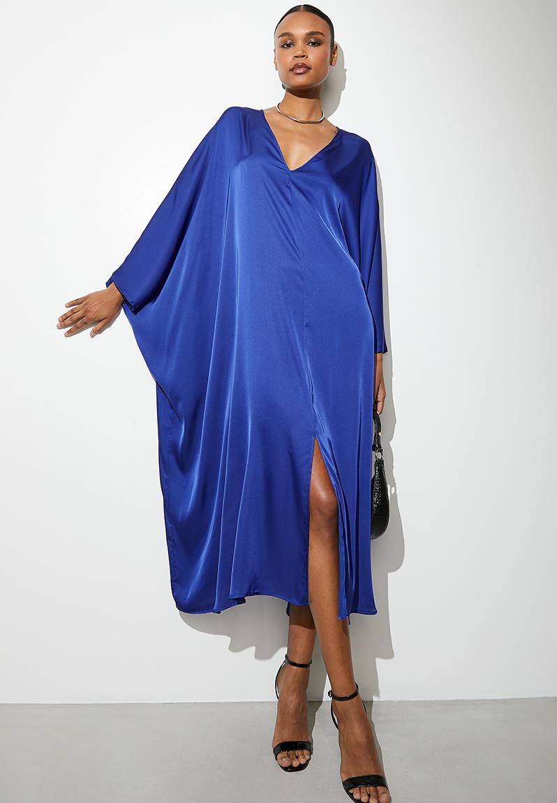 ALAIA DEEP PLUNGE KAFTAN MINI DRESS - AMALFI PRINT