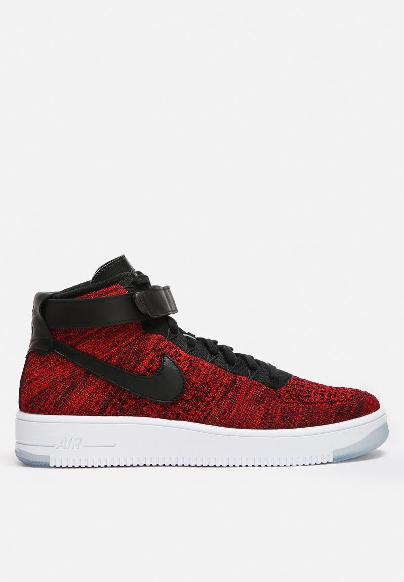 nike air force 1 ultra flyknit mid red black