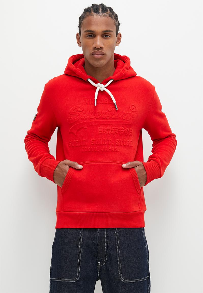 Embossed vl hoodie - Risk Red Superdry. Hoodies & Sweats | Superbalist.com