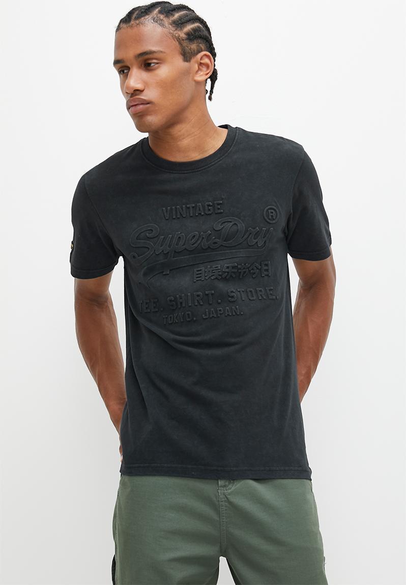 Embossed vl T-shirt - Jet Black Superdry. T-Shirts & Vests ...