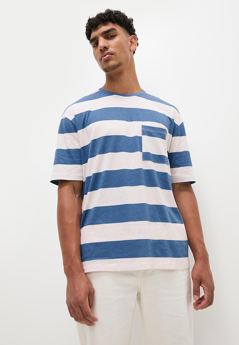 Stripes Boxy Tee Blue