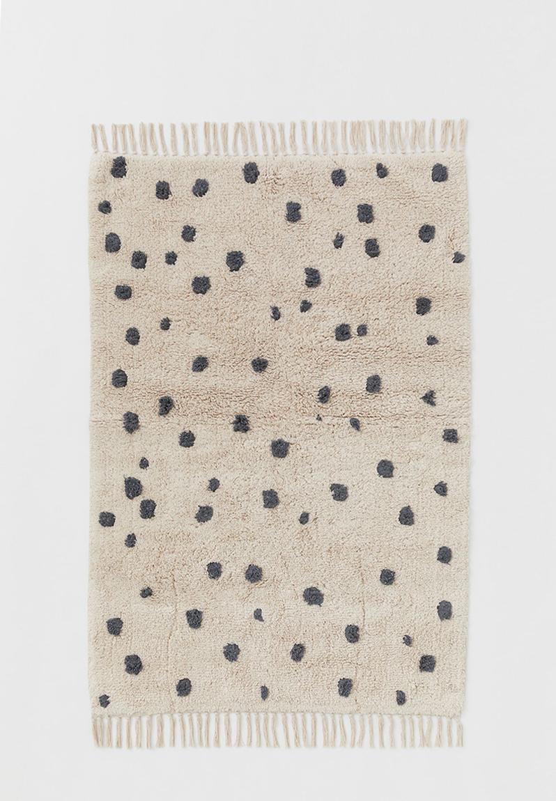 Spotted cotton rug - light beige & grey spotted - 0895992001