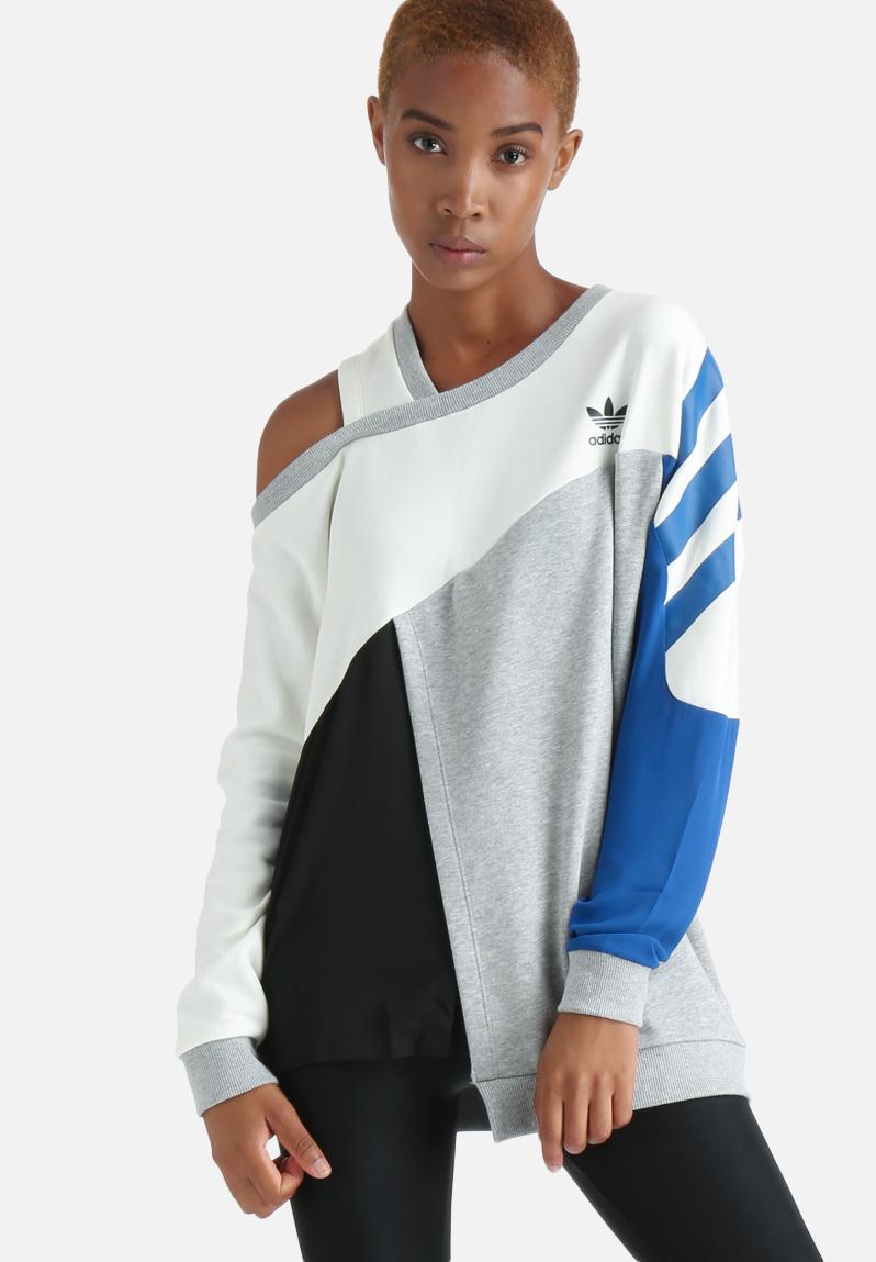 grey and white adidas sweatshirt