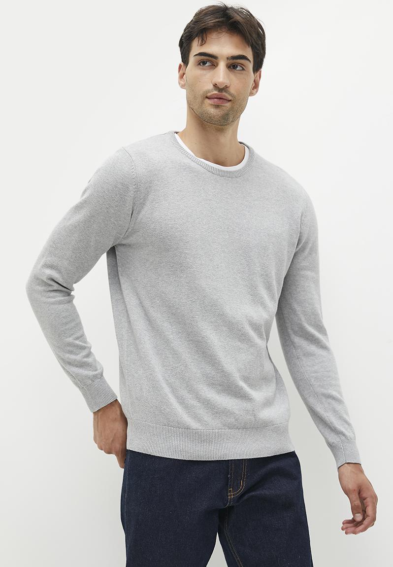 Cotton crew - light grey French Connection Knitwear | Superbalist.com