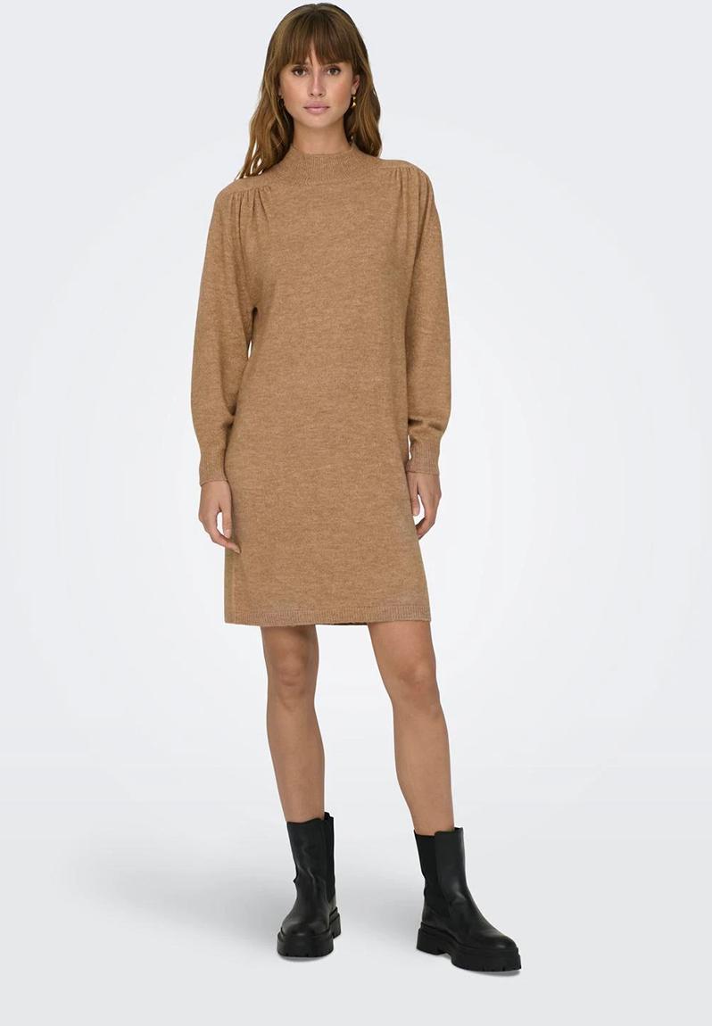 ONLY roll neck midi jumper dress in light grey
