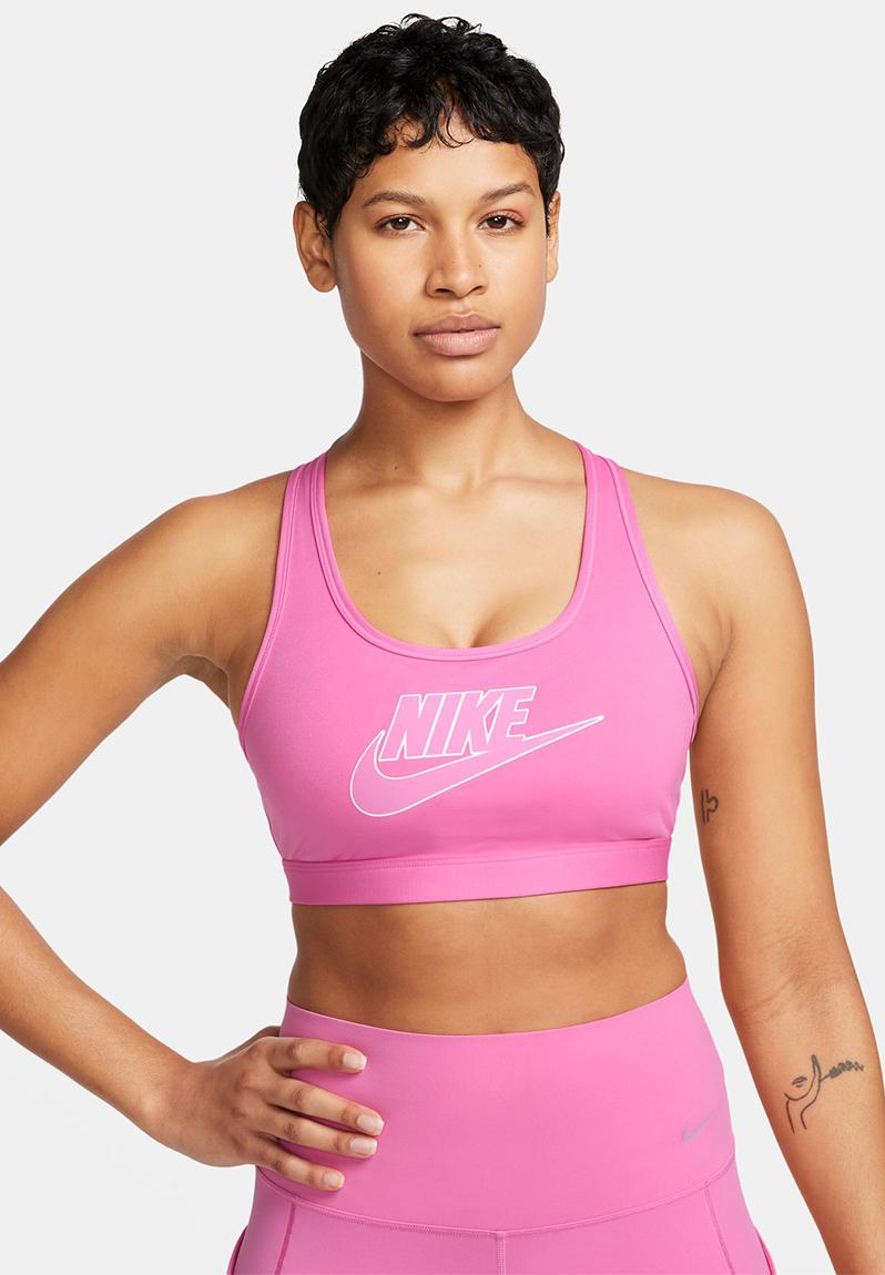 W Nk Swoosh Med Sport Futura Bra Playful Pinkwhite Nike Sports Bras 4252