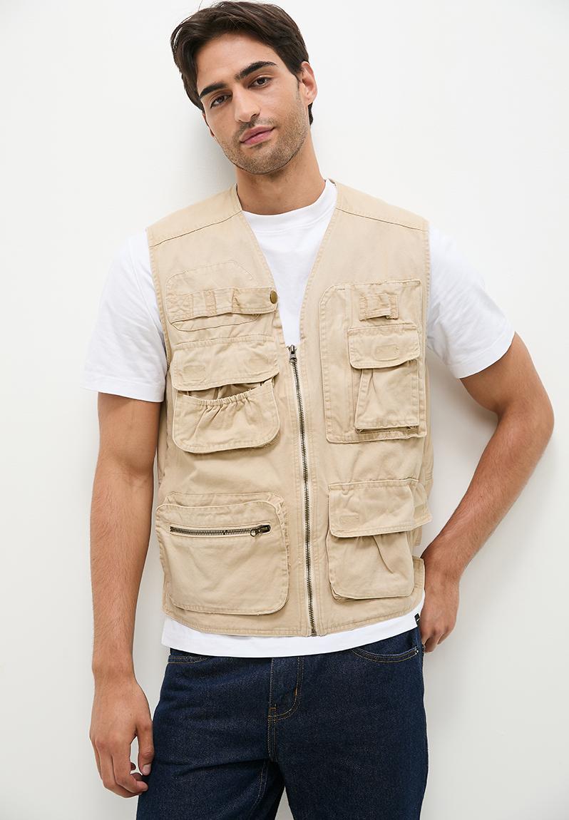 Fashion Sleeveless Cargo Jacket Stone Superbalist Jackets 6433