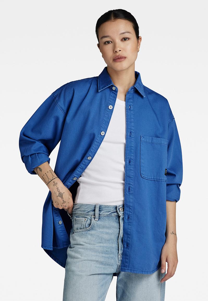 G-Star Damen Relaxed Overshirt, Denim Blau, Größe M – Lässiges Jeanshemd Mit Brusttasche