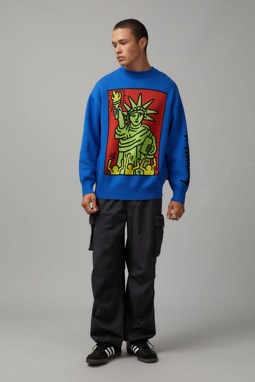 Keith Haring knit jumper - lcn kei cobalt/keith haring