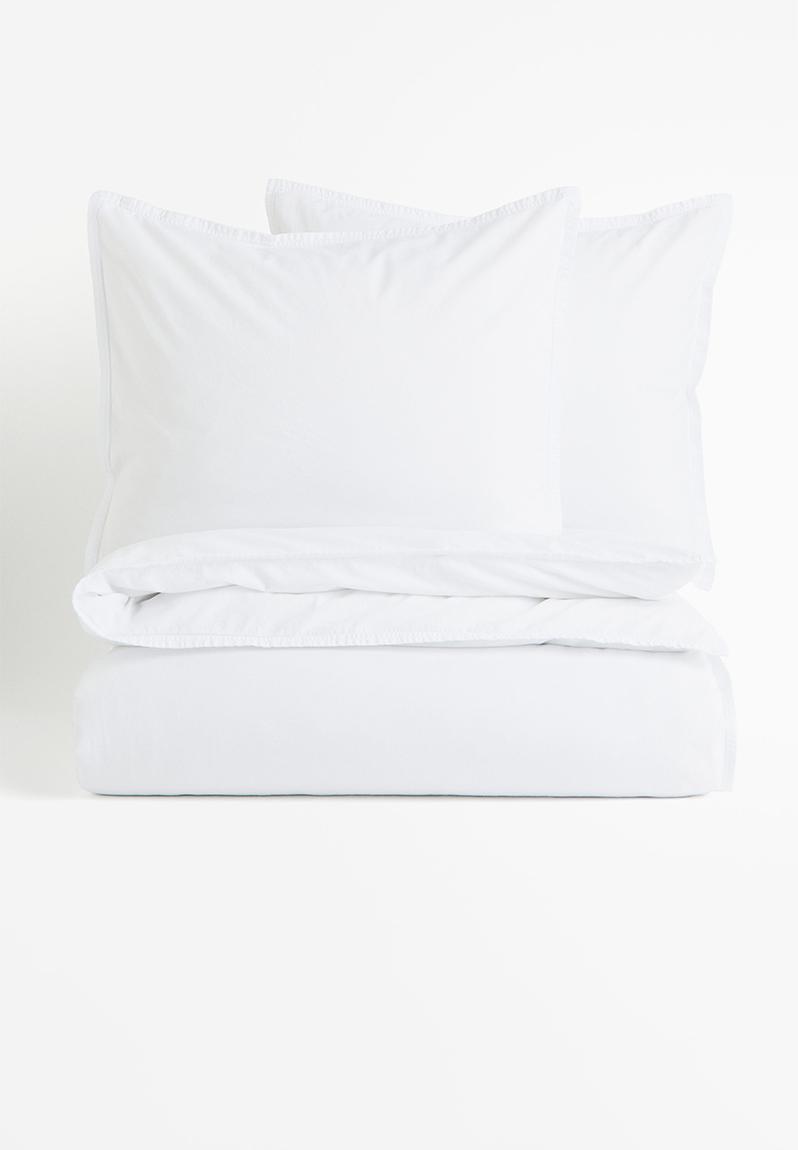 White King Bed Duvet Cover Set