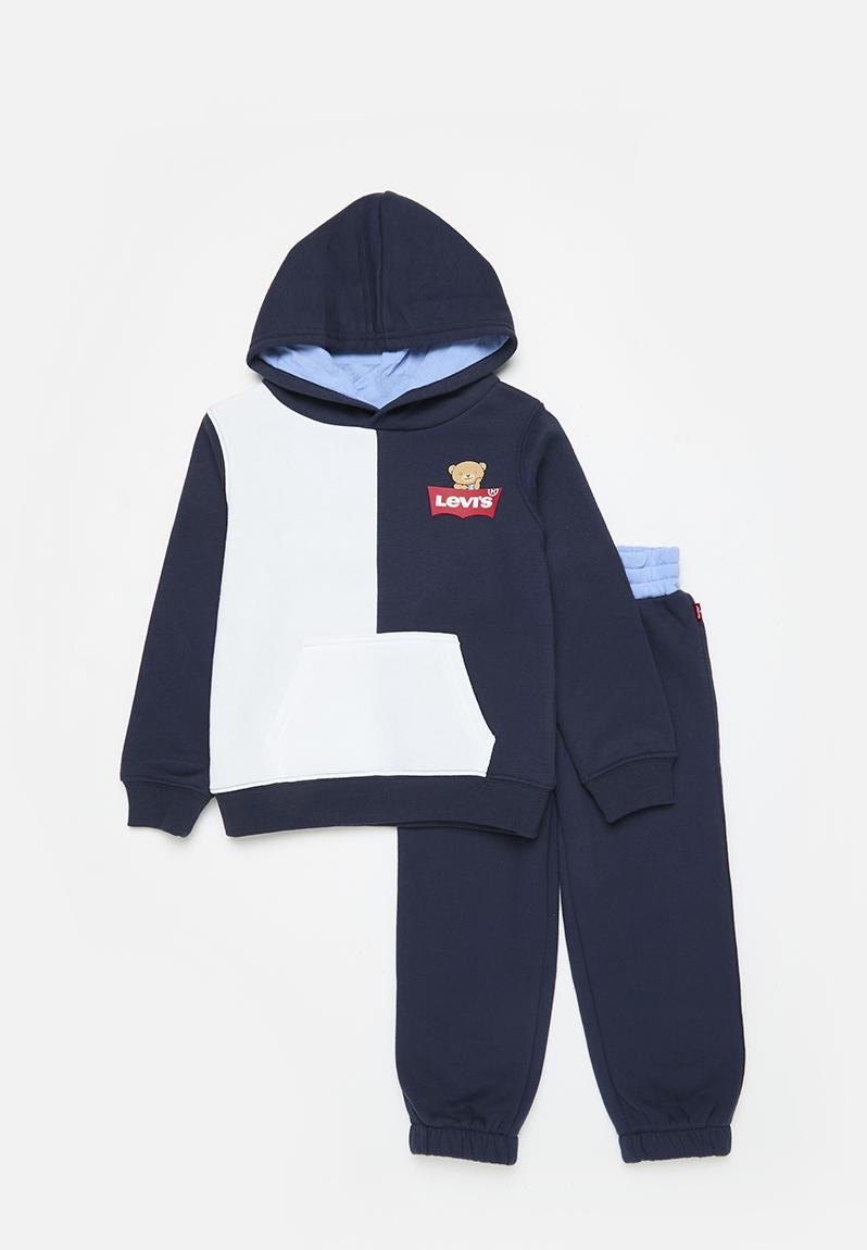Sweat à Capuche Levi's Garçon - Logo Colorblock, Coupe Regular, Polaire Coton Bio, Poche Kangourou