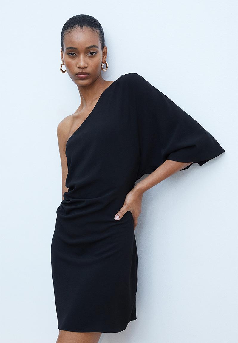 1310233 Black One Shoulder Dress