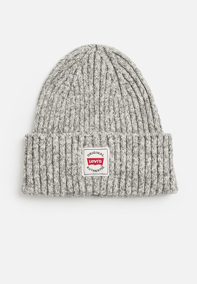 Mens s holiday batwing beanie - grey melange Levi’s® Headwear ...