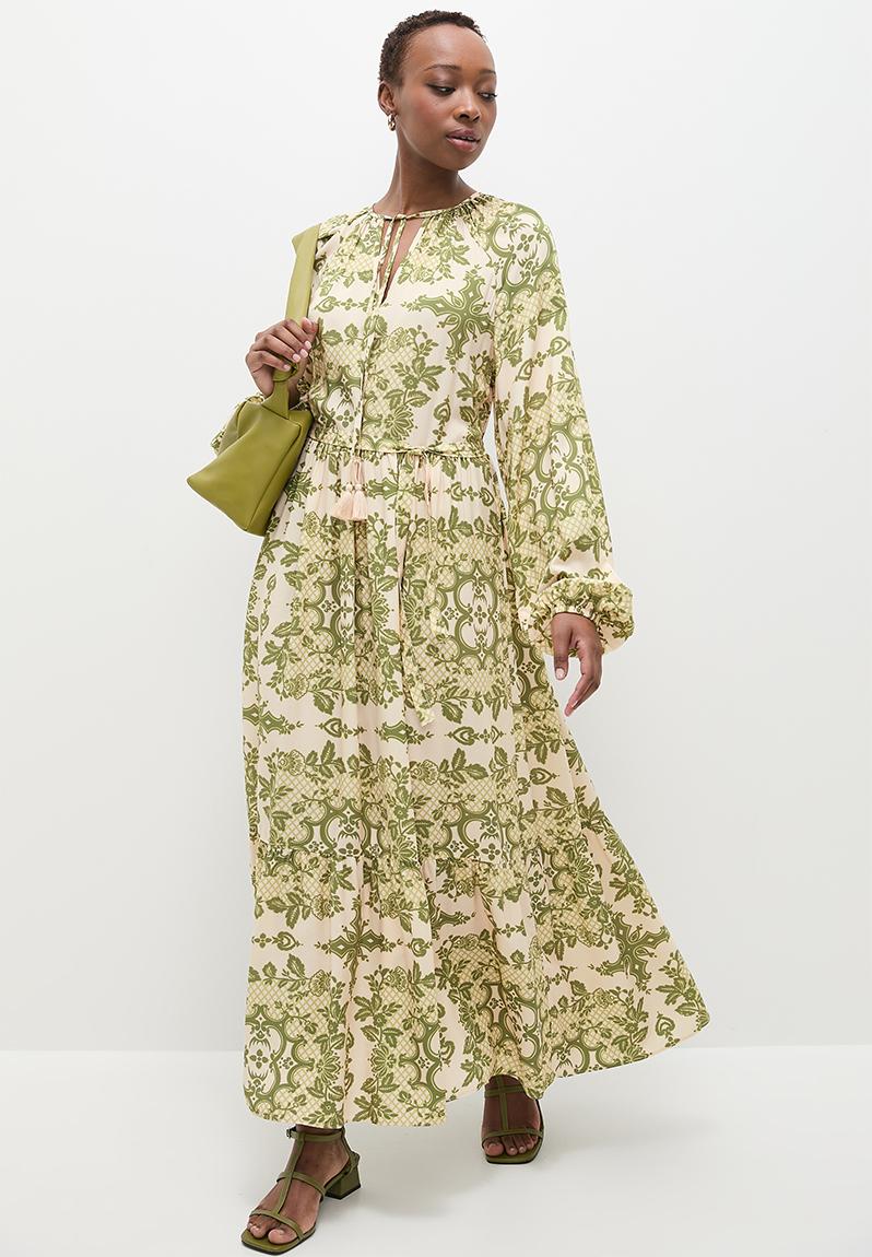 Sofia - Boho Patch Midi Dress