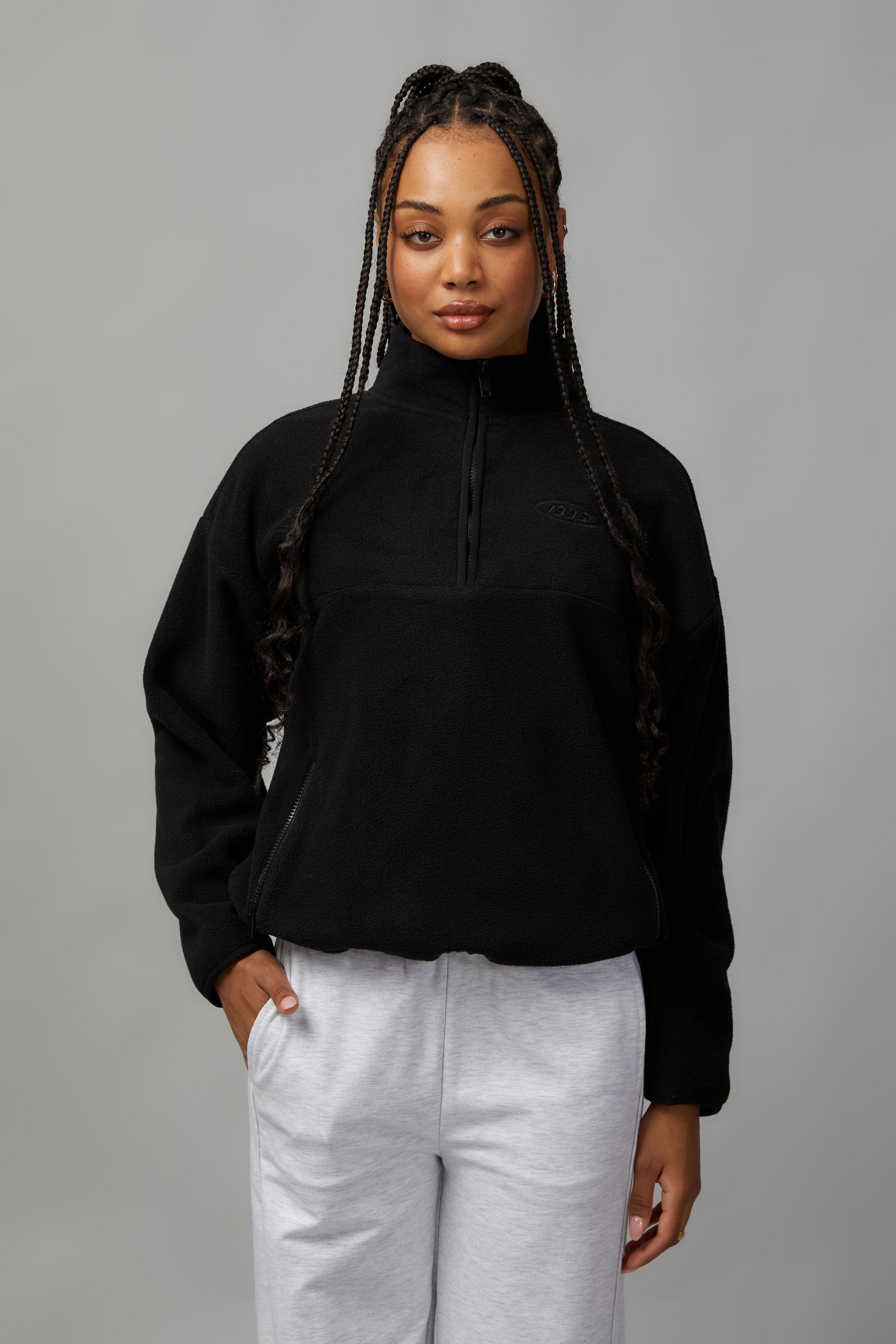 Wholesale Adult Full Zip Polar Fleece Hoodie in Black