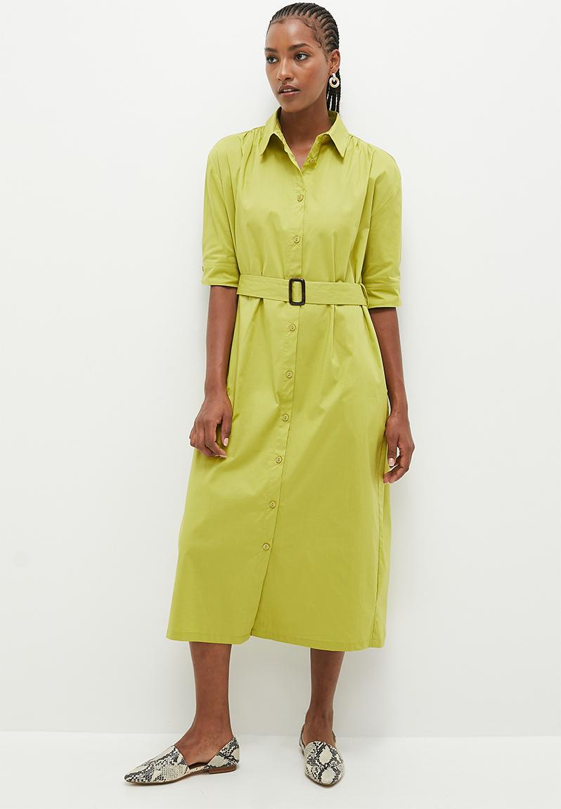 Aira Poplin Dress Chartreuse main image 1
