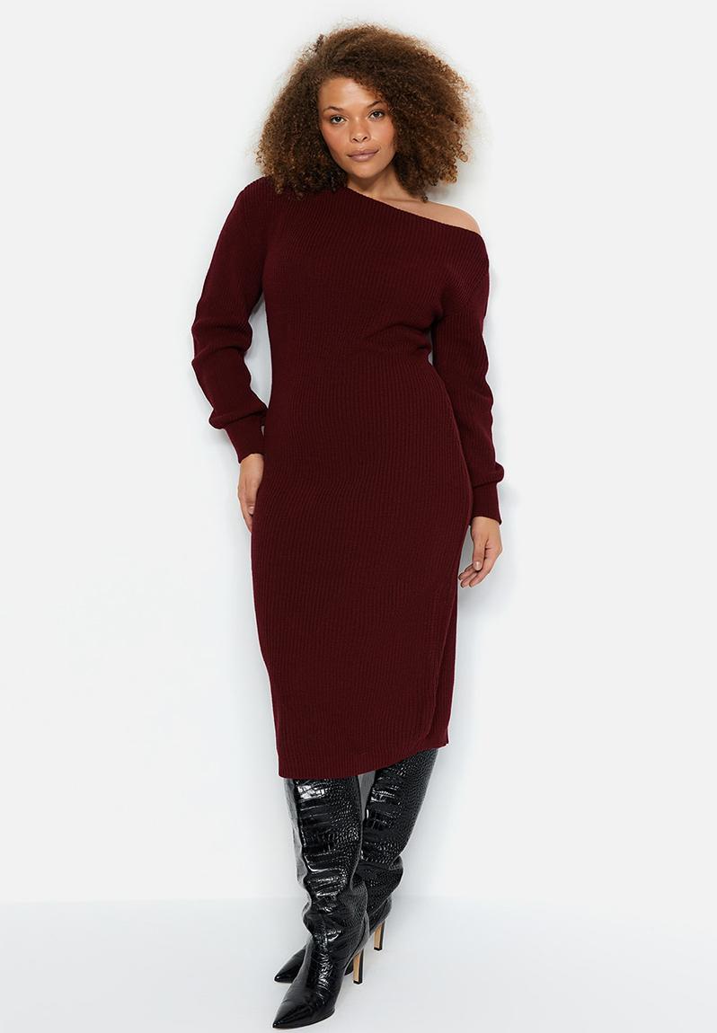 Stretch Asymmetrical Solid Sweater Dress
