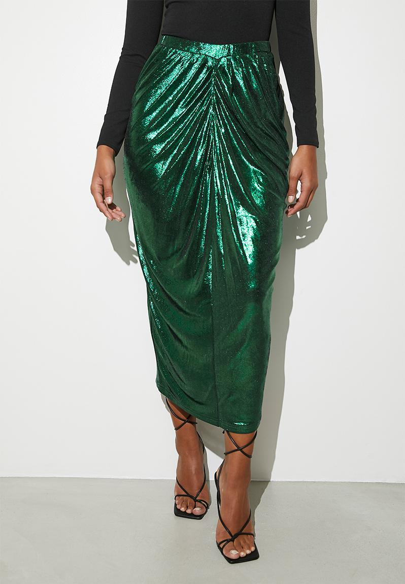Metallic midi skirt - green VELVET Skirts | Superbalist.com