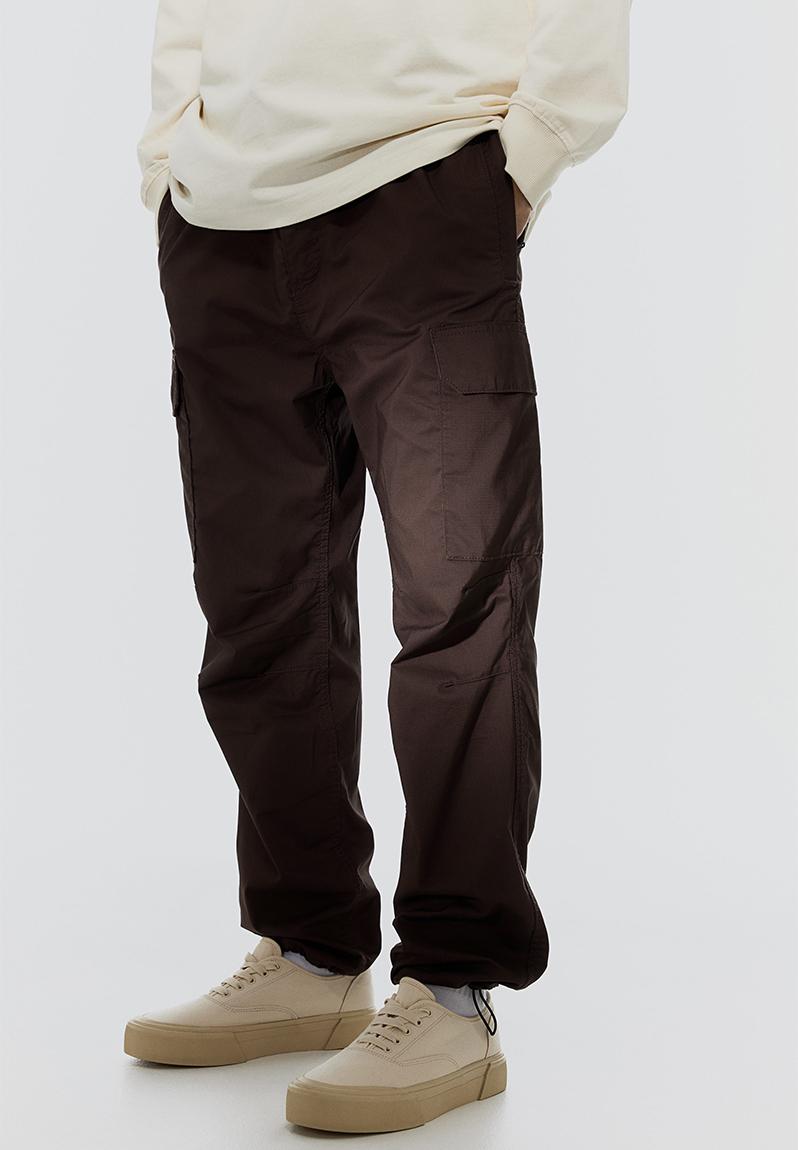 Regular fit ripstop cargo trousers - dark brown - 1089412009 H&M Pants ...