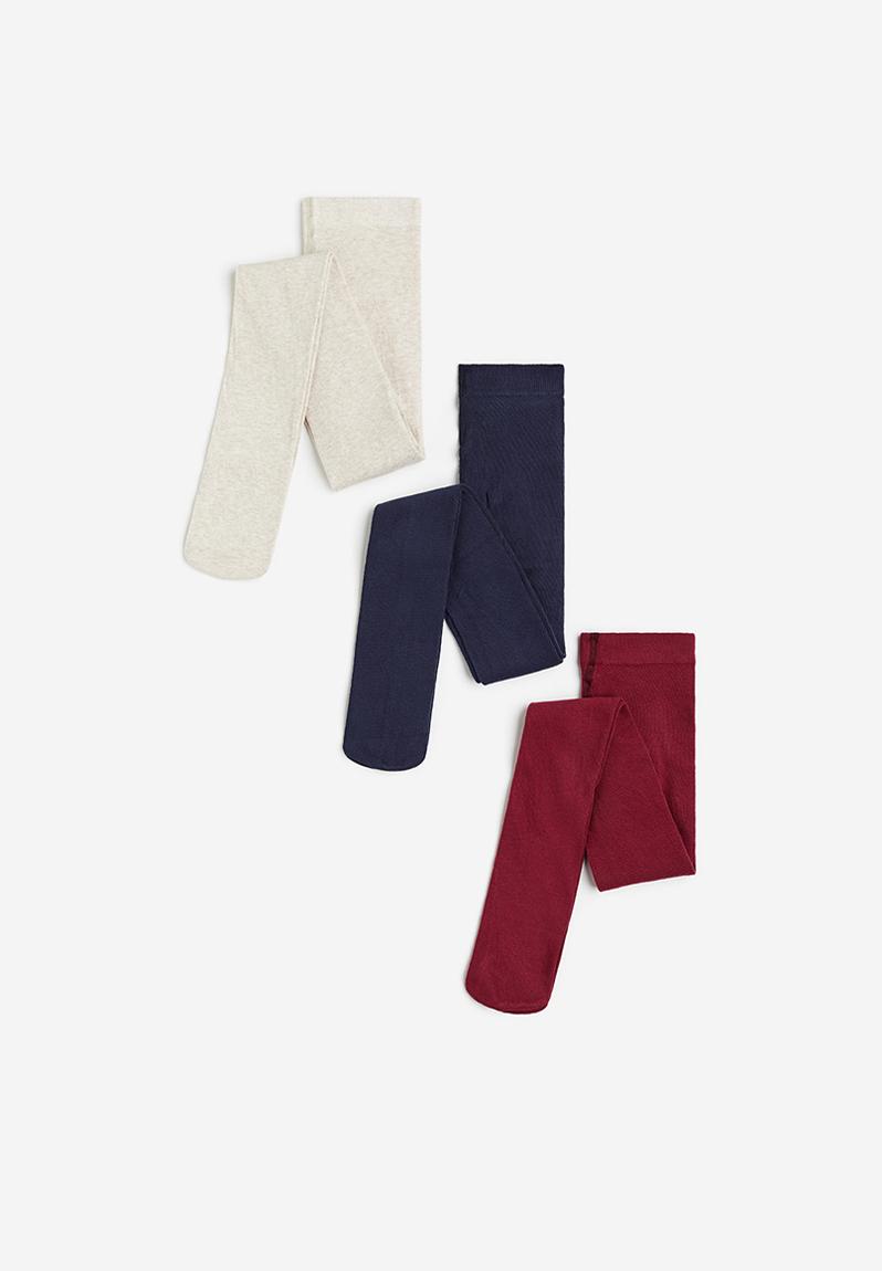 3-pack fine-knit tights - beige marl/red - 0738859044 H&M Sleepwear ...