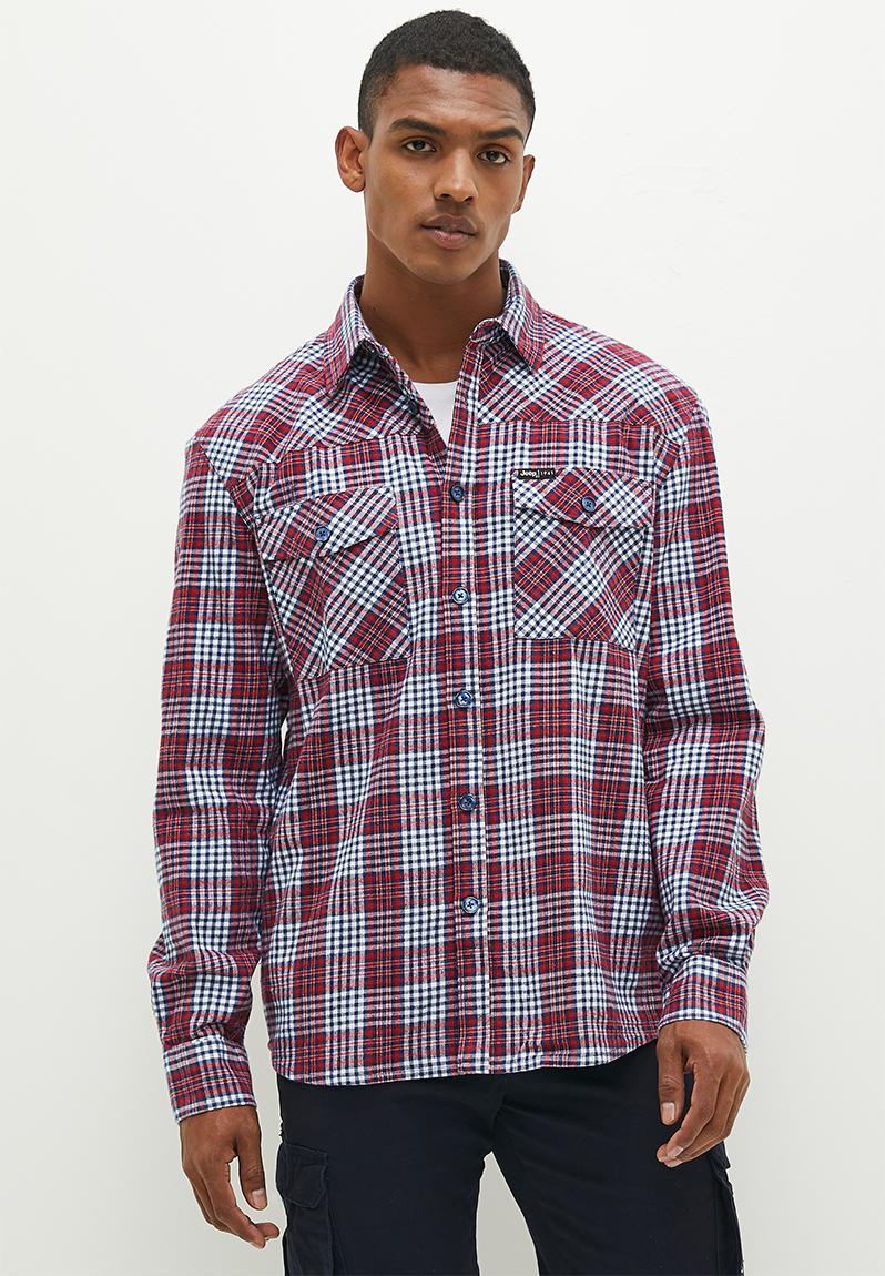 ORVIS Ombre Check Long Sleeve Flannel Check Shirt, Men's Size L cotton red type reddish brown Vintage Second Hand