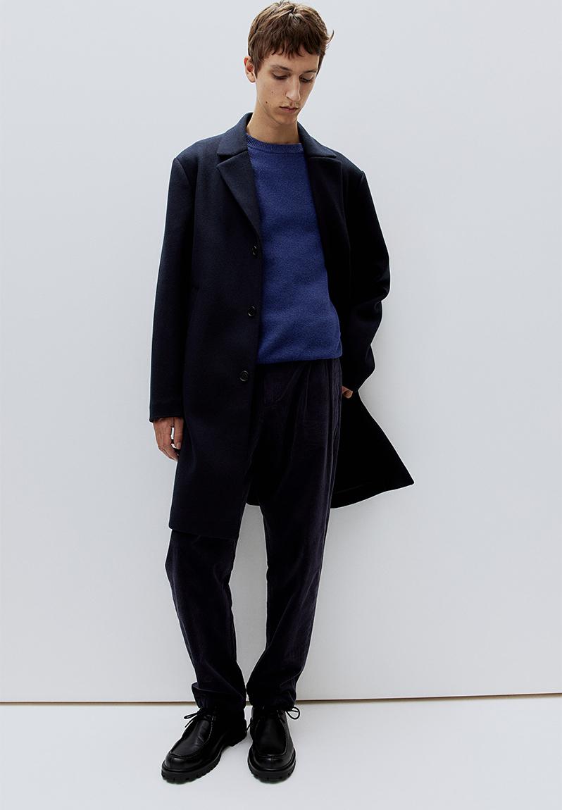 2040002 Dark Blue Wool Coat main image 1