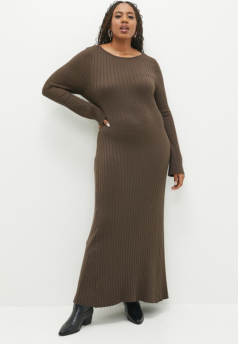 Plus Urban Knit Maxi Dress - Espresso Cotton On Dresses | Superbalist.com
