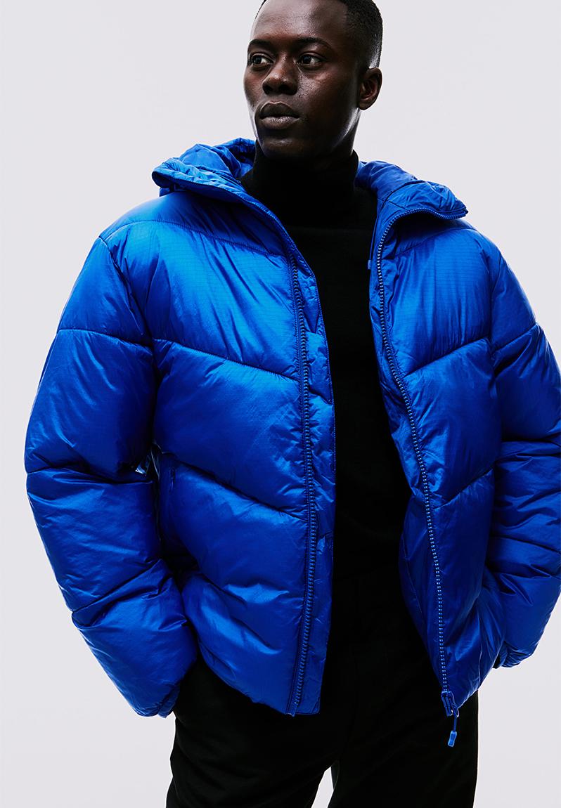Loose fit water-repellent puffer jacket - bright blue - 1172866002