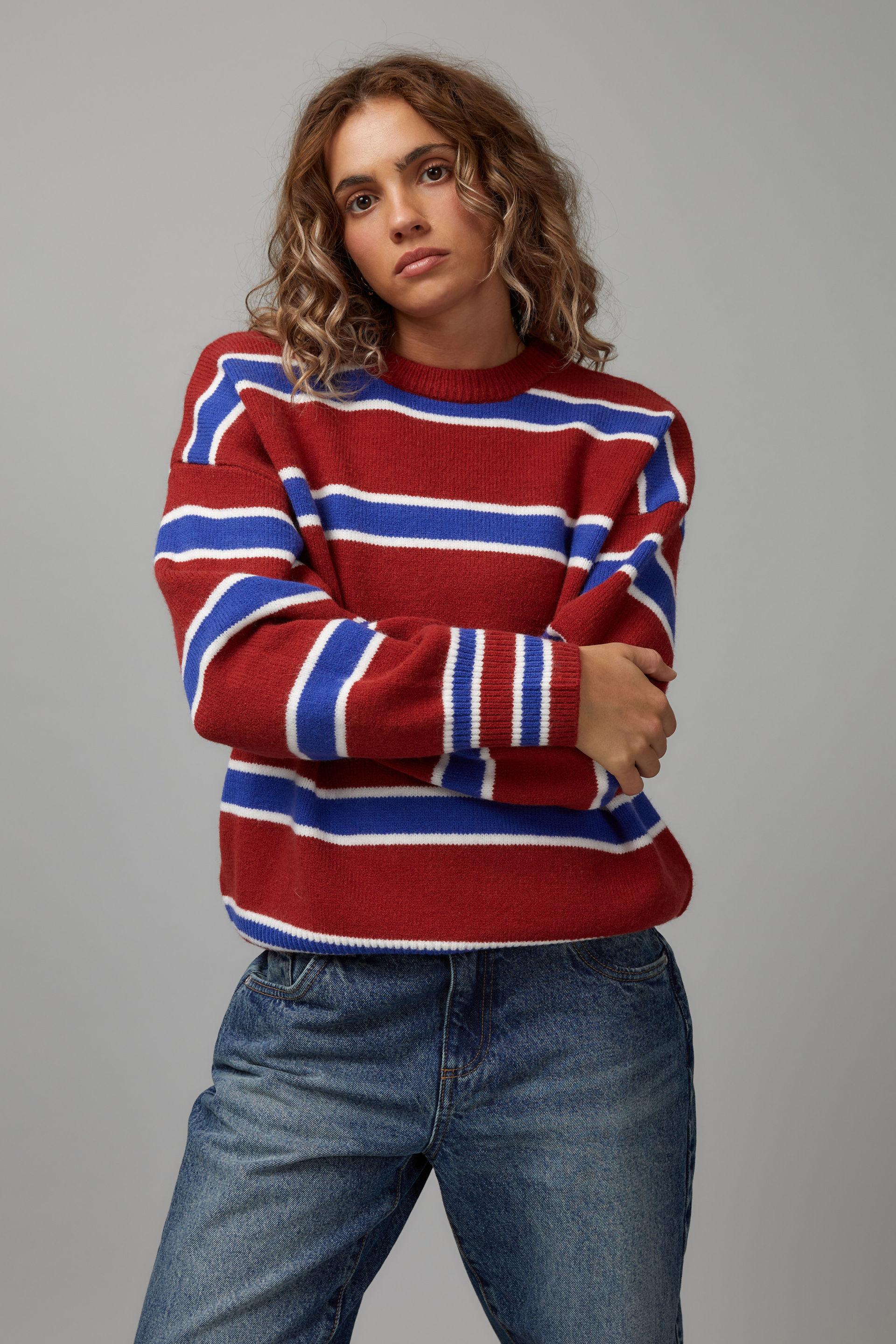 Effie Blue Stripe Knit Jumper