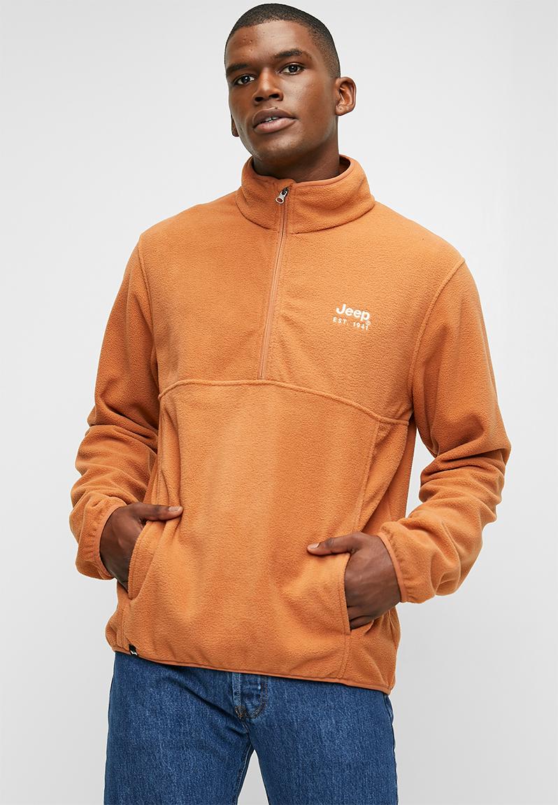 1/4 Zip polar fleece sweat - copper JEEP Hoodies & Sweats | Superbalist.com